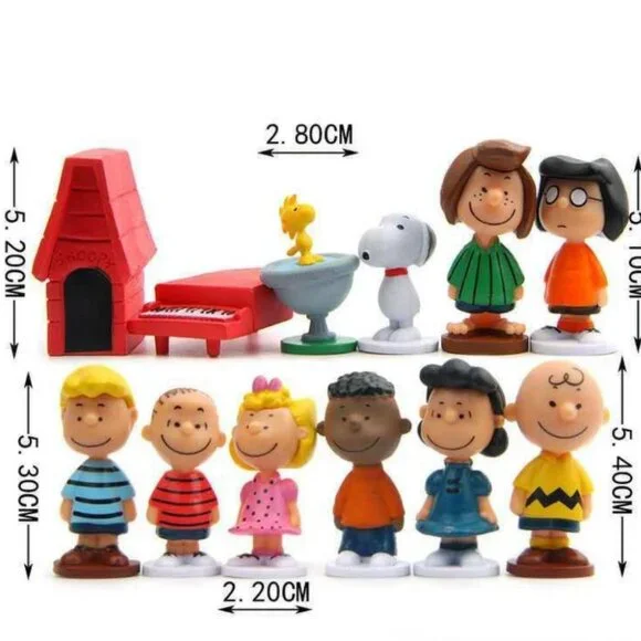 Snoopy Peanuts Mini Figure Set 12-Piece Cake Topper Room Decor Display - Picture 5 of 5